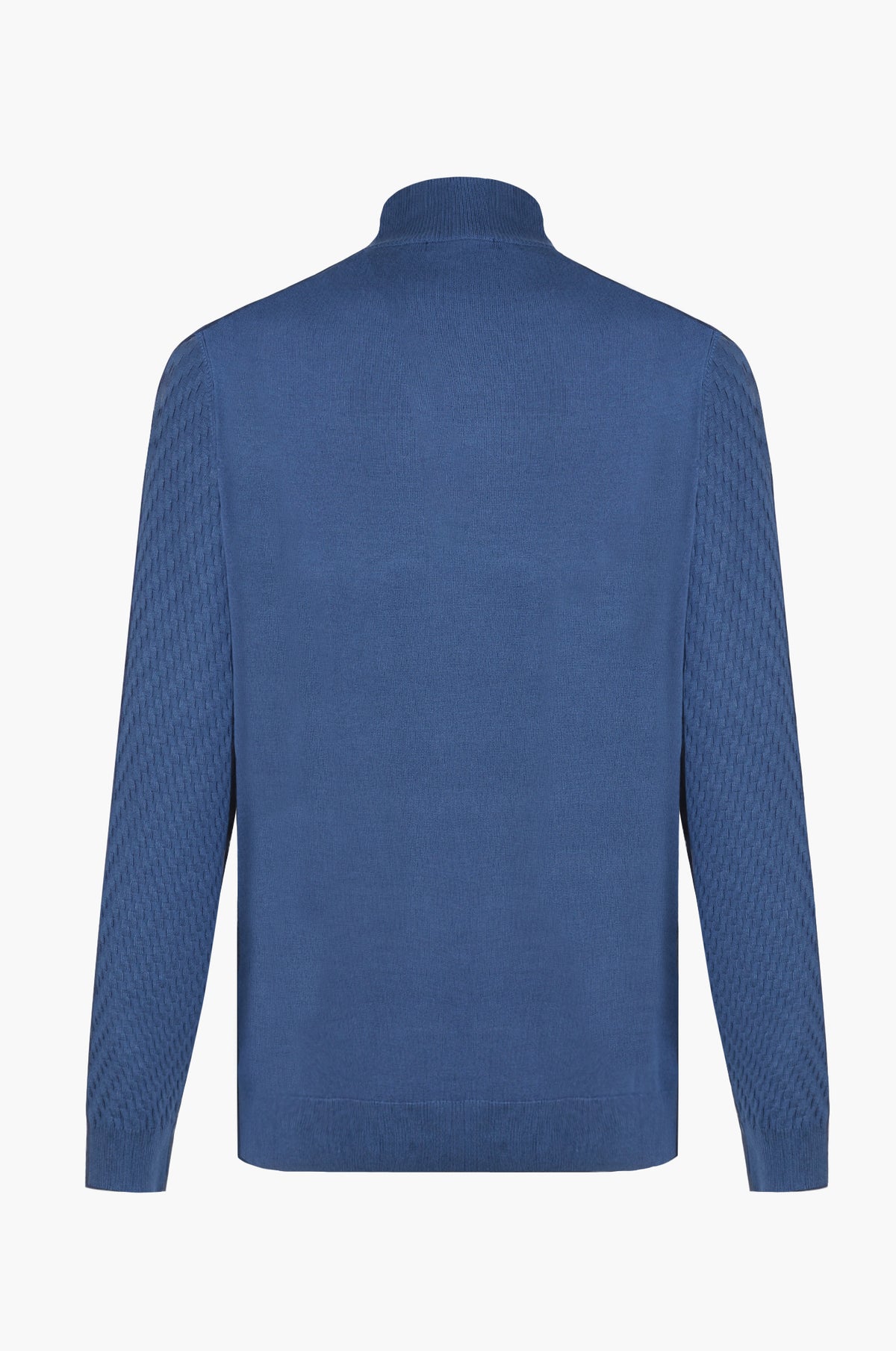 Pullover lupetto con struttura|Colore:Denim