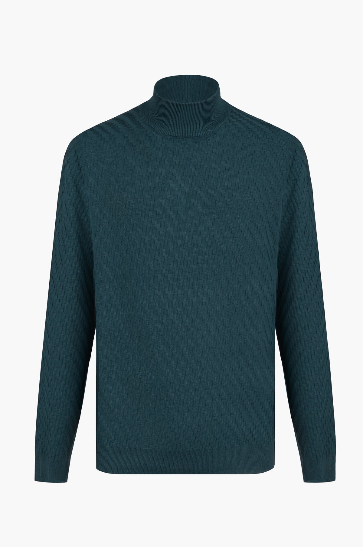 Pullover lupetto con struttura|Colore:Foresta melange
