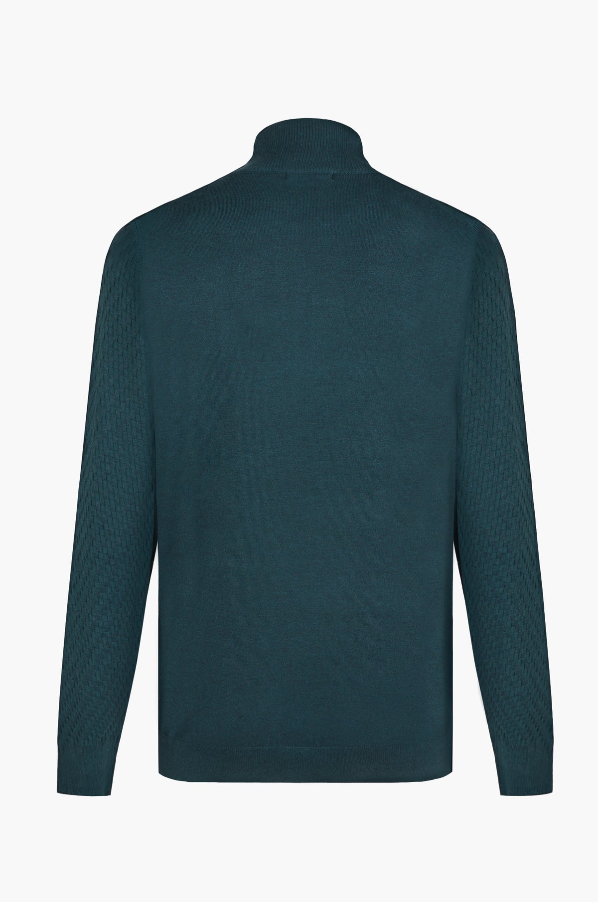 Pullover lupetto con struttura|Colore:Foresta melange
