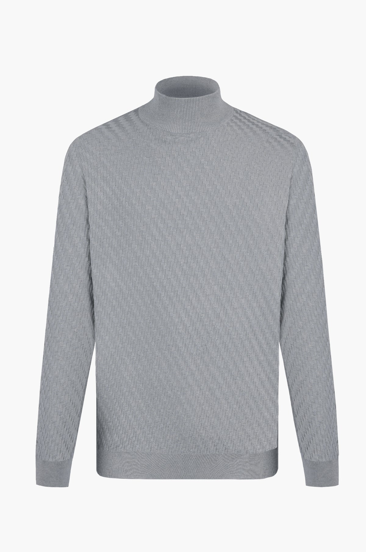 Pullover lupetto con struttura|Colore:Grigio/melange