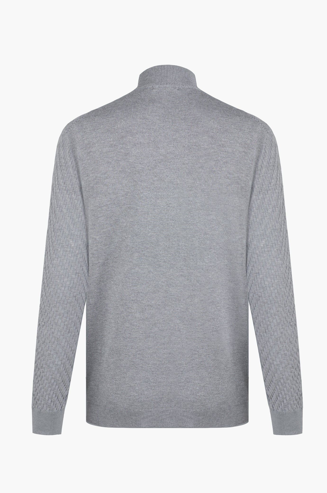 Pullover lupetto con struttura|Colore:Grigio/melange