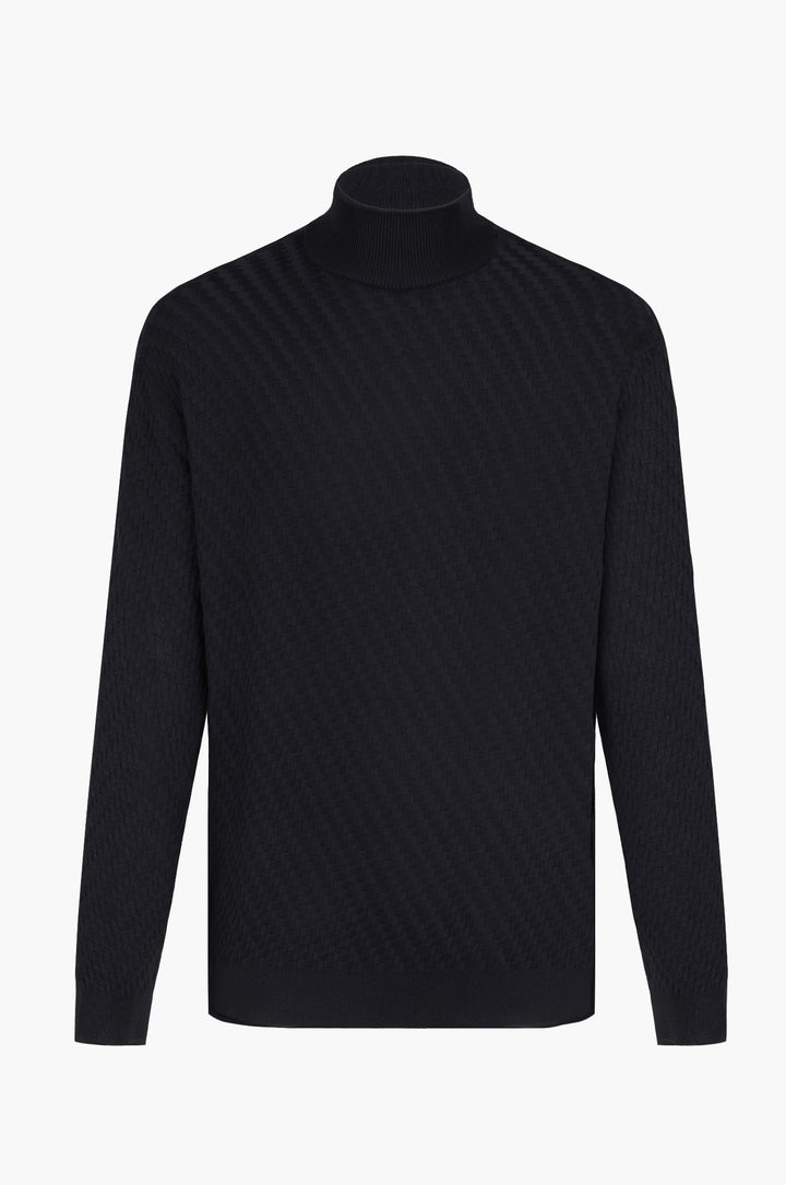 Pullover lupetto con struttura|Colore:Nero