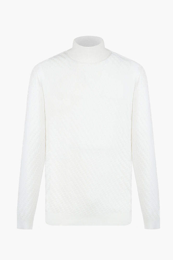 Pullover lupetto con struttura|Colore:Off white