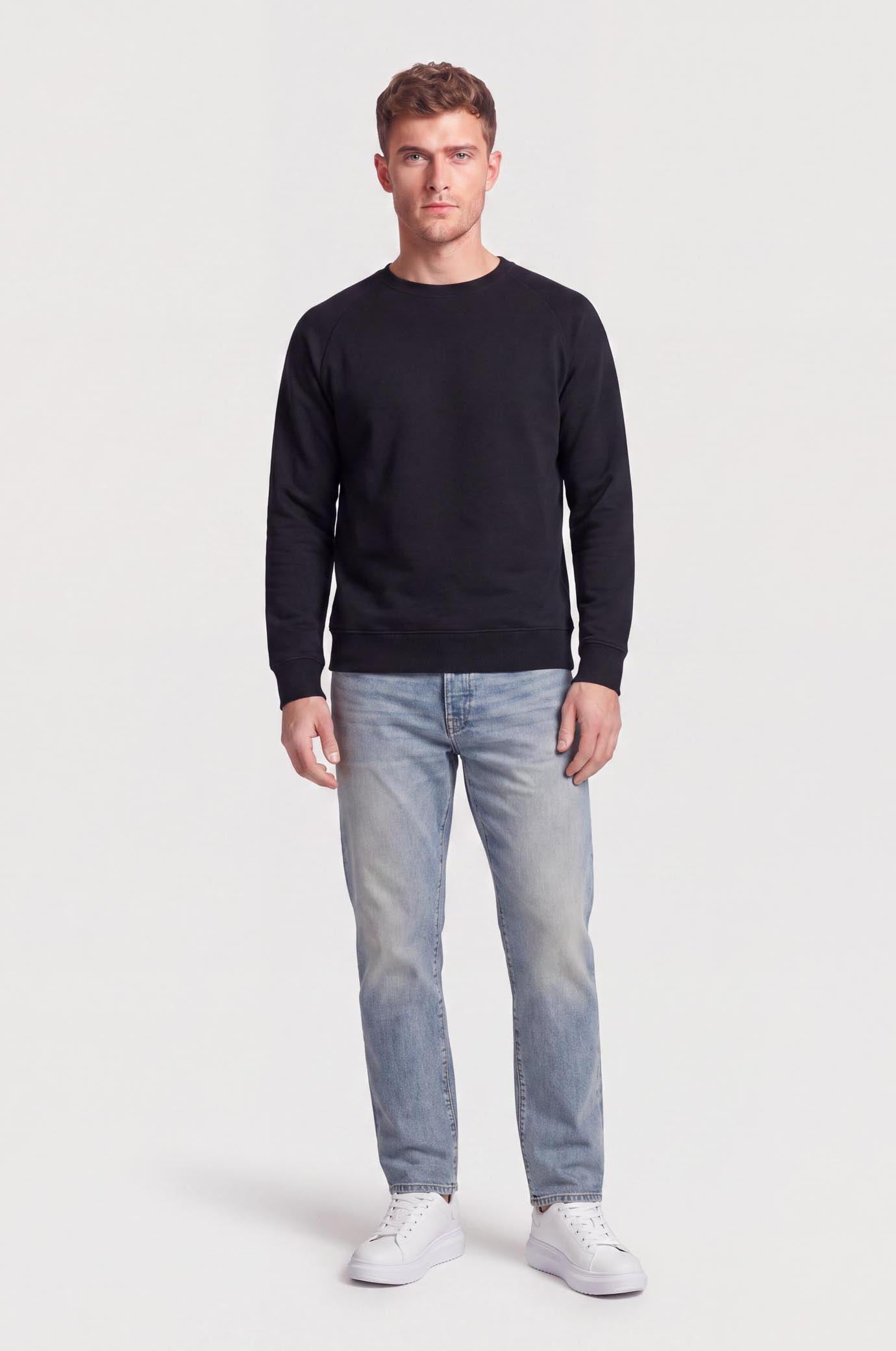 Felpa girocollo raglan|Colore:Nero