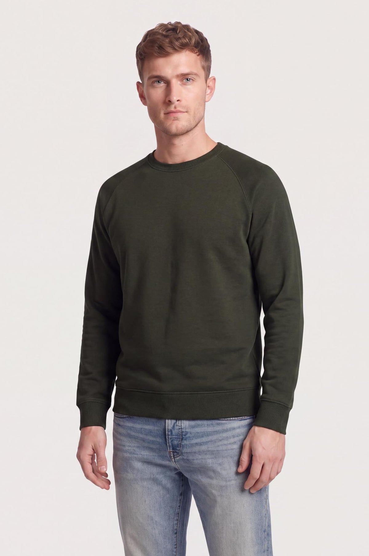Felpa girocollo raglan|Colore:Verde militare