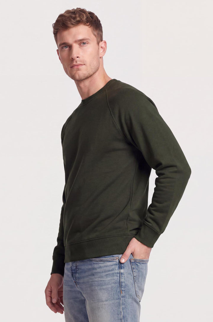 Felpa girocollo raglan|Colore:Verde militare