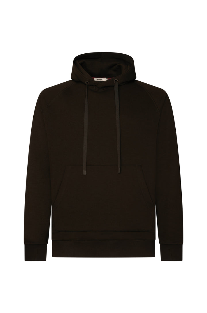 Felpa con cappuccio raglan|Colore:Moro