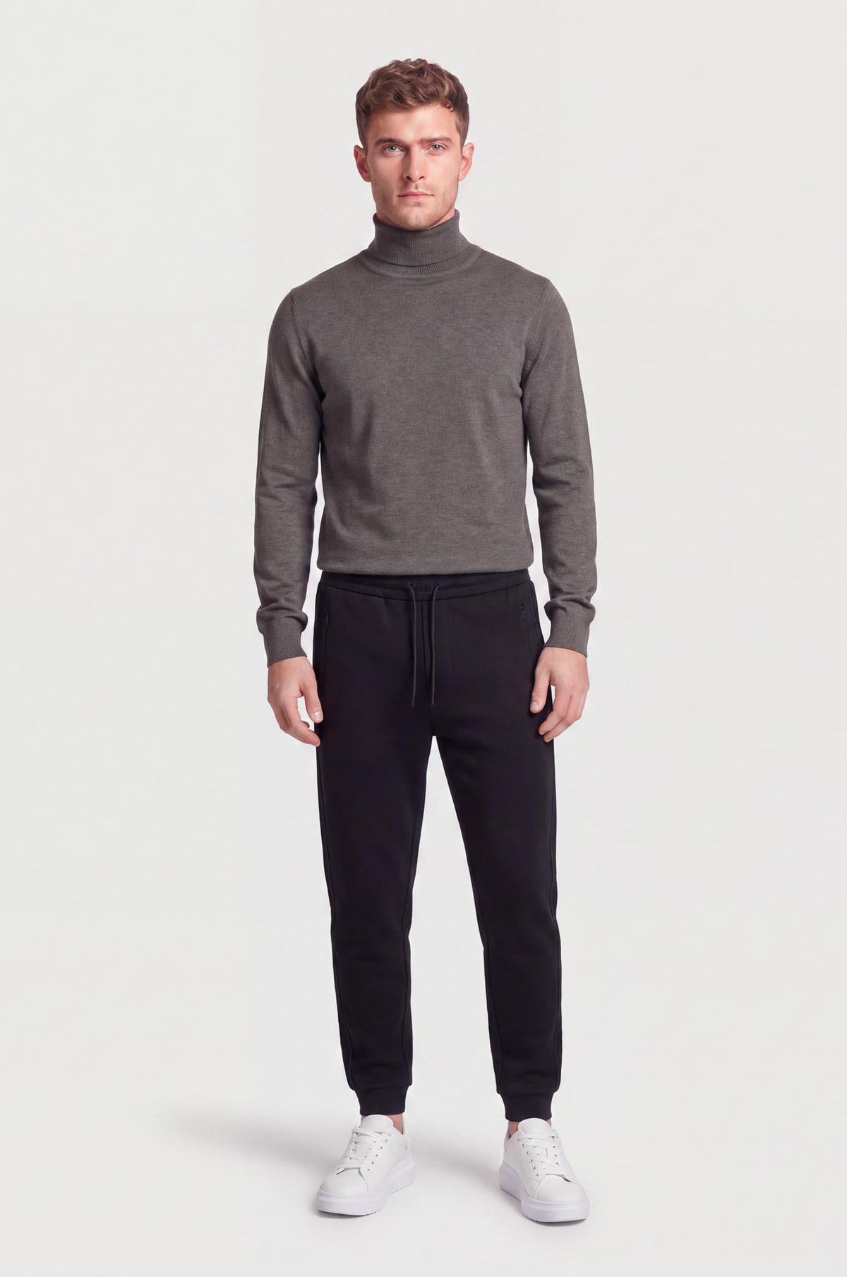 Pantaloni jogger coordiati con bande|Colore:Nero