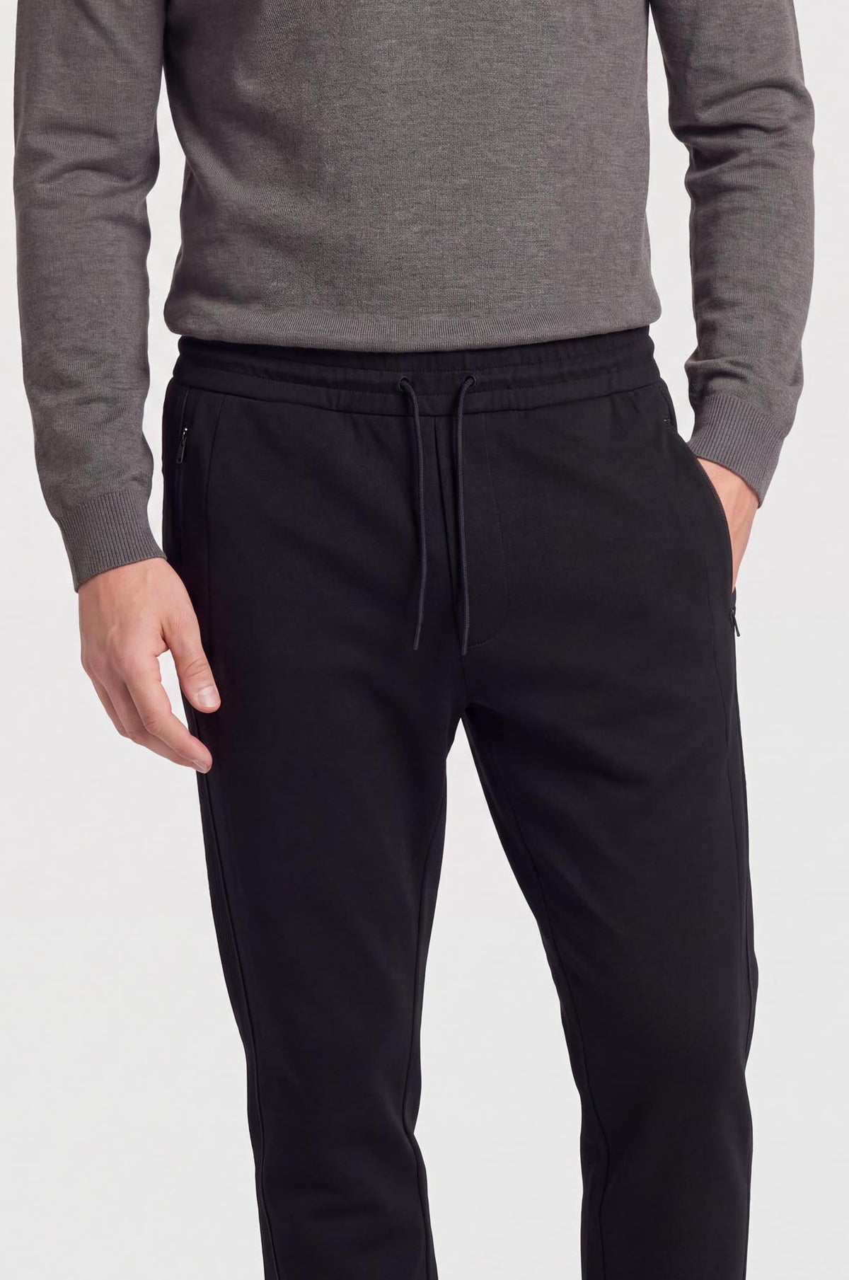 Pantaloni jogger coordiati con bande|Colore:Nero