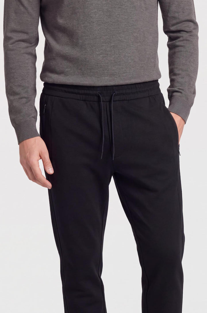 Pantaloni jogger coordiati con bande|Colore:Nero