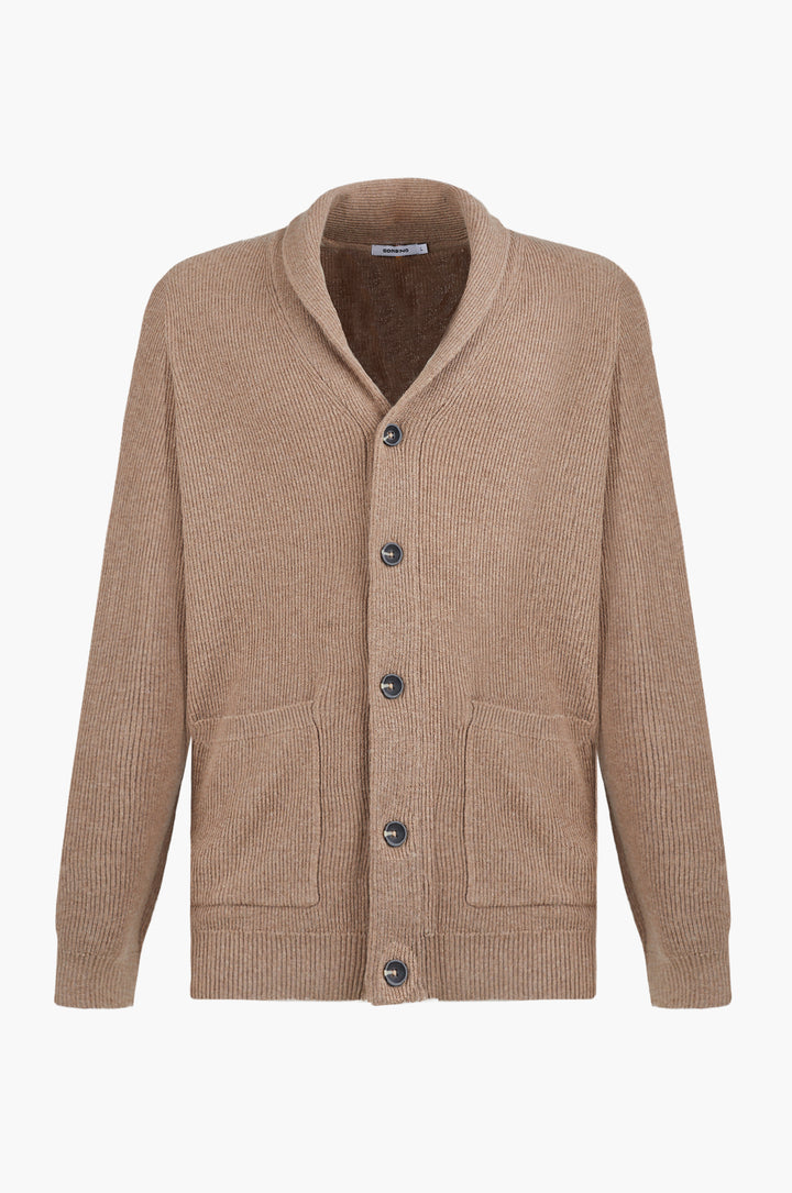 Giacca in maglia misto lana|Colore:Cammello-melange