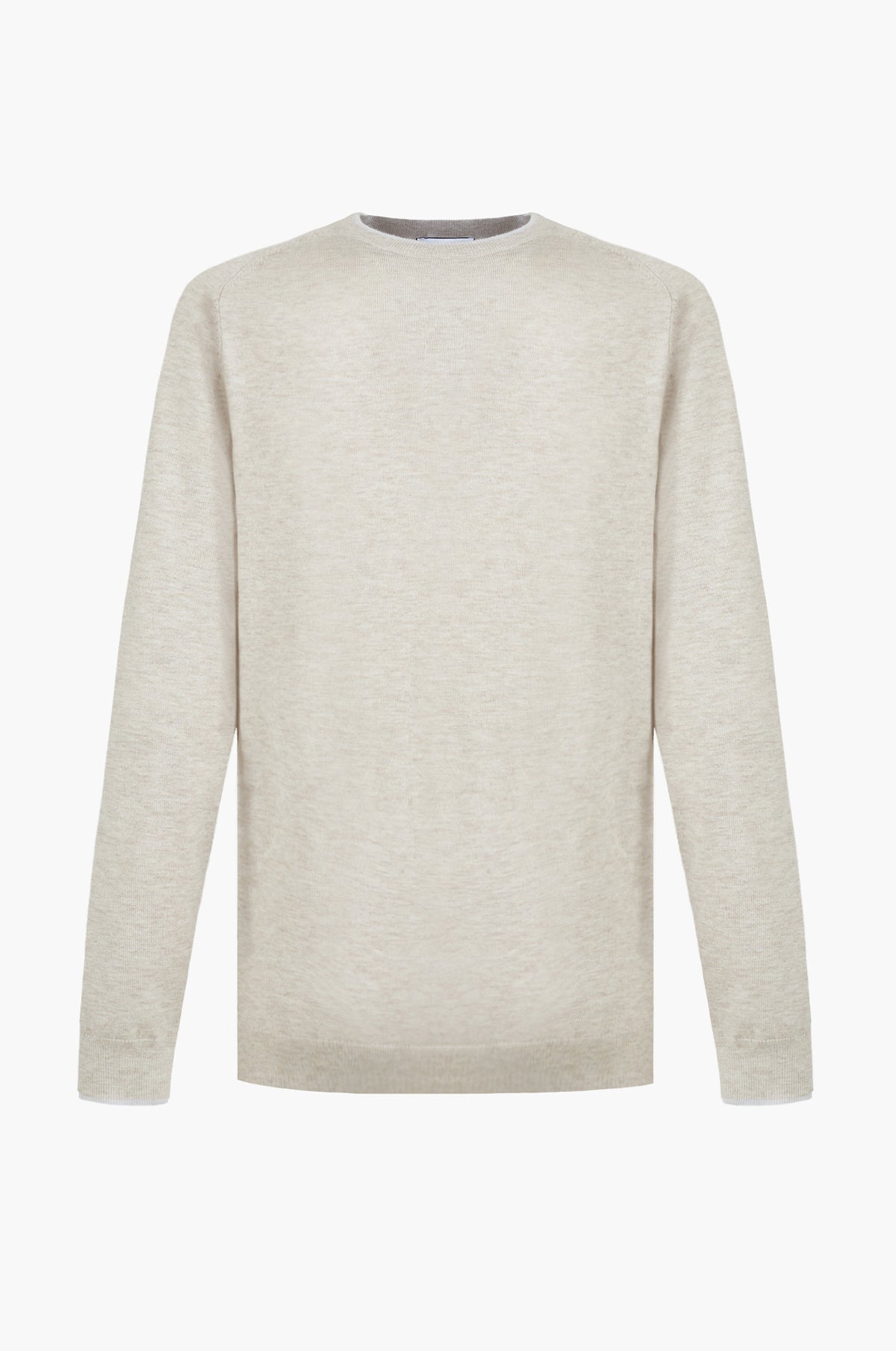 Pullover misto lana con dettagli a contrasto|Colore:Beige/melange