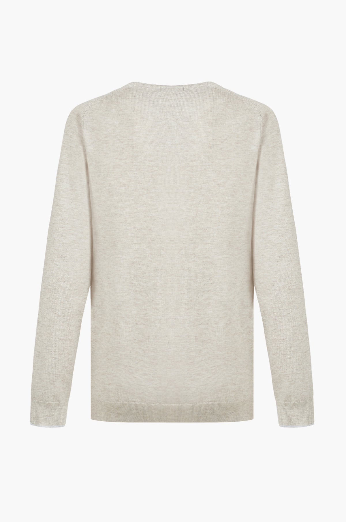 Pullover misto lana con dettagli a contrasto|Colore:Beige/melange