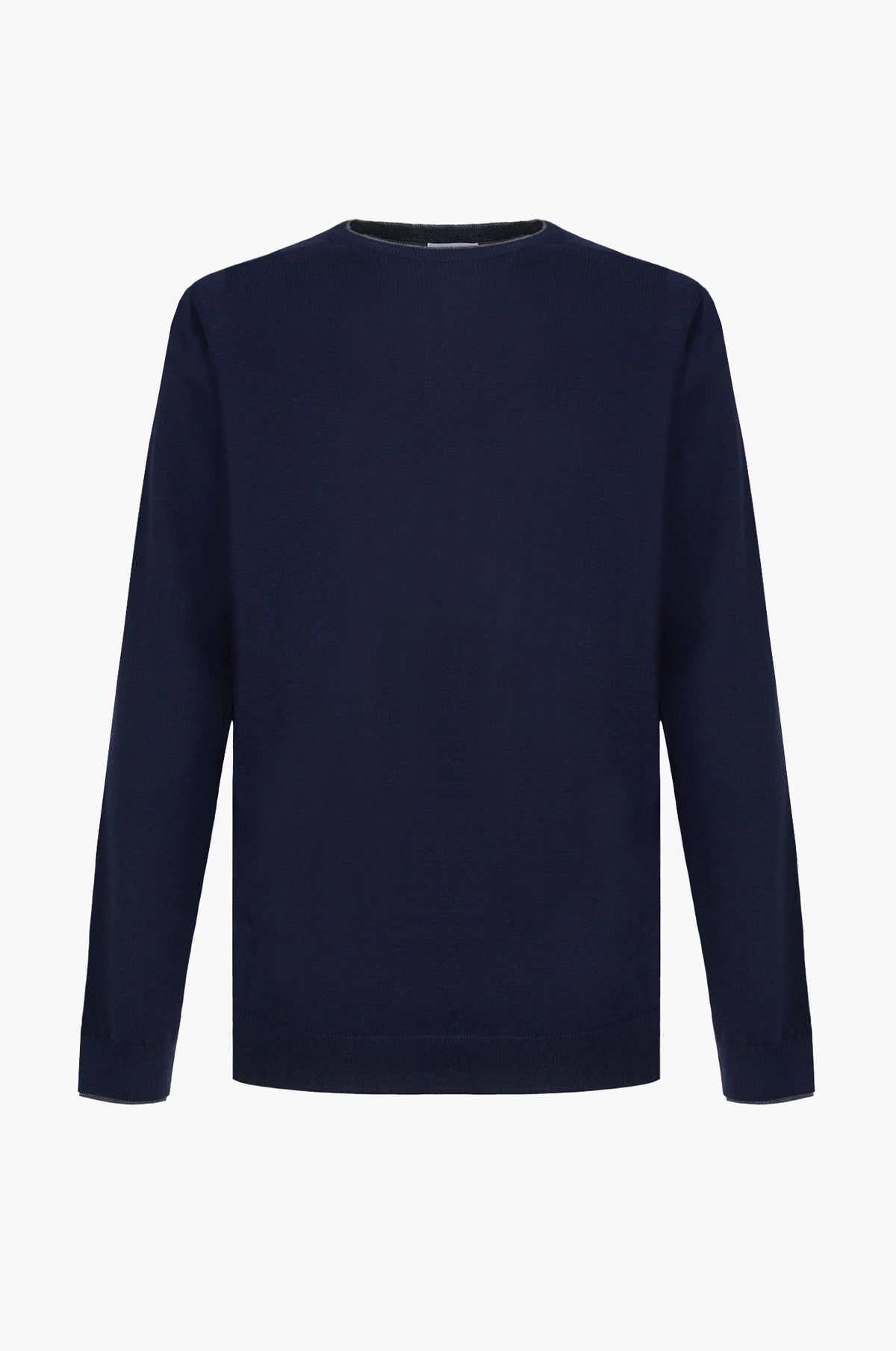 Pullover misto lana con dettagli a contrasto|Colore:Blu/navy