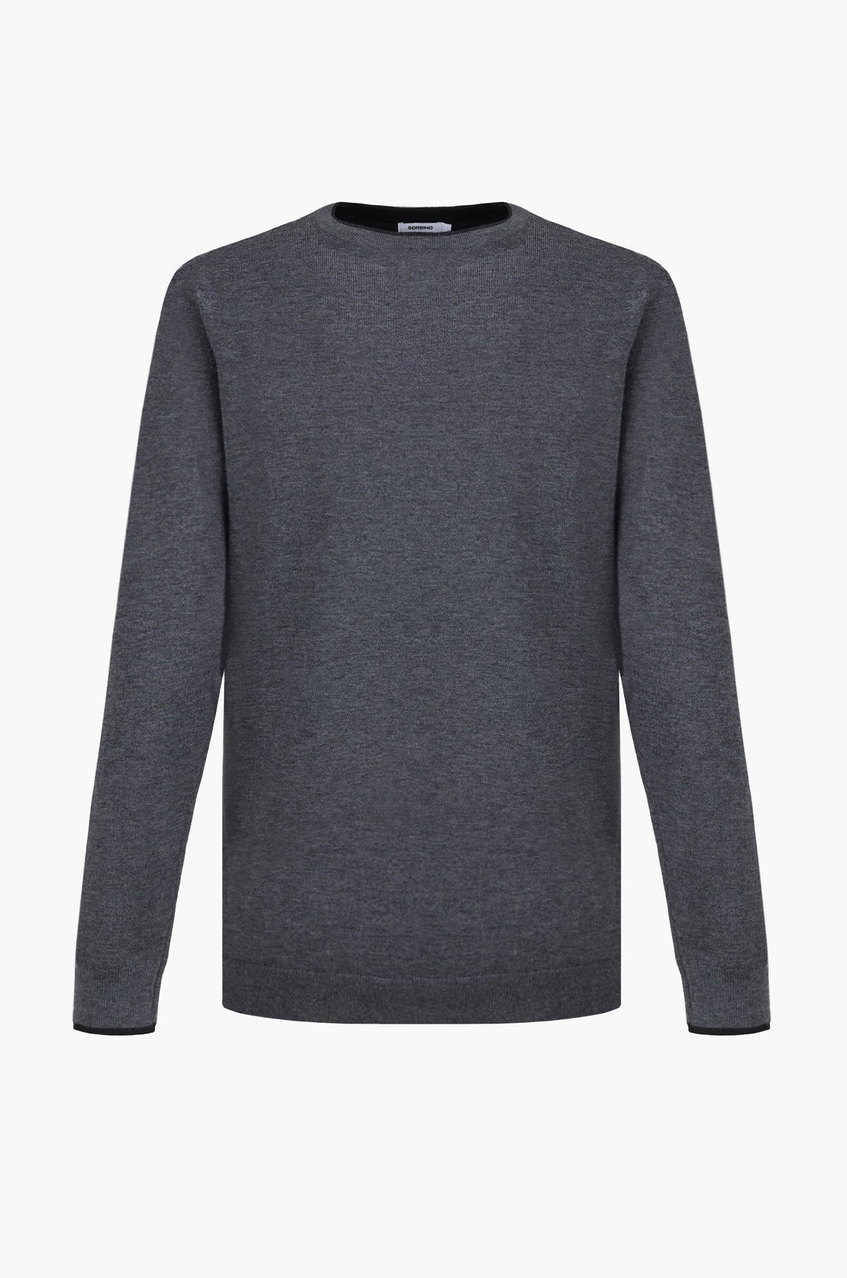 Pullover misto lana con dettagli a contrasto|Colore:Grigio/melange