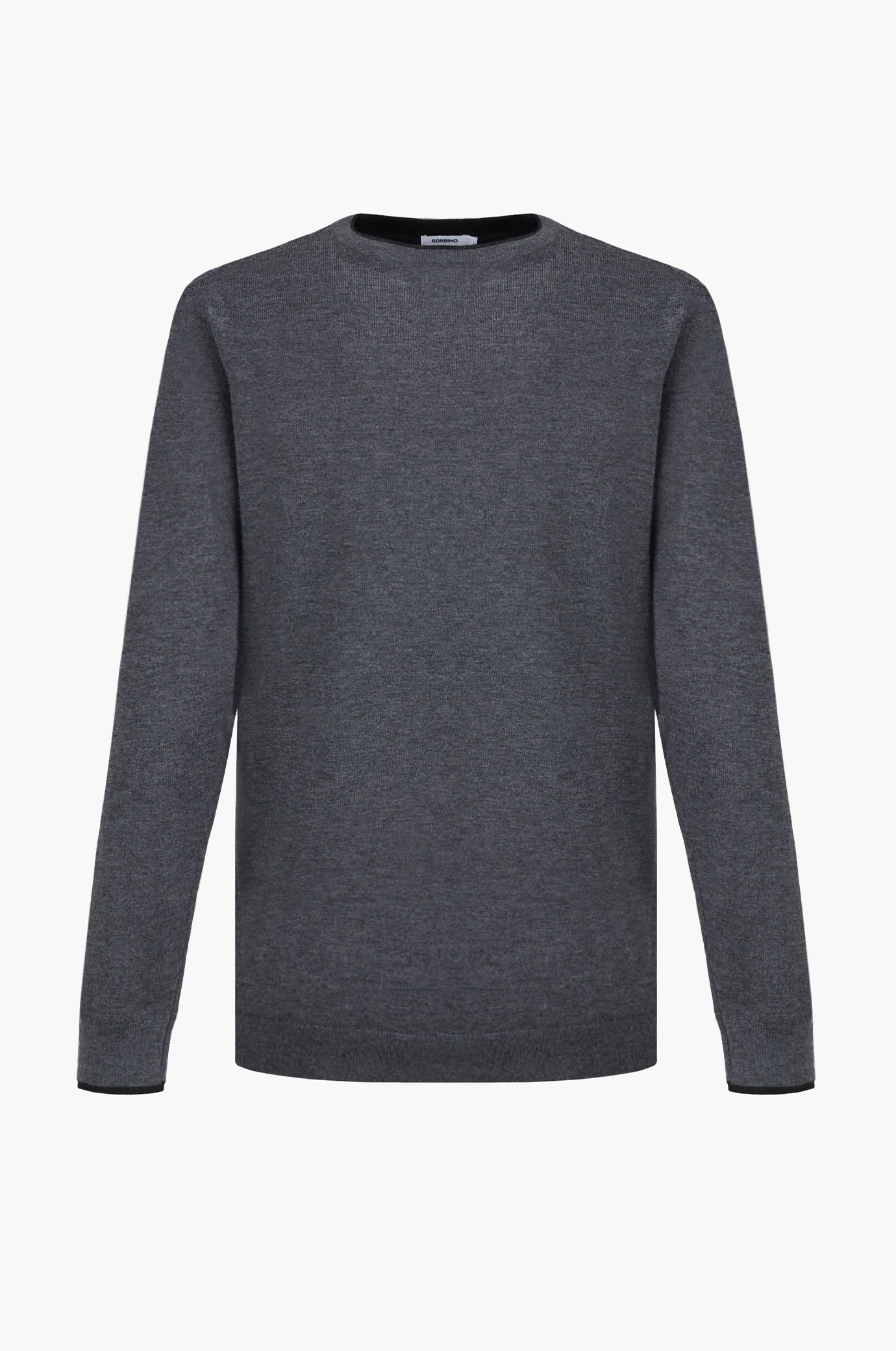 Pullover misto lana con dettagli a contrasto|Colore:Grigio/melange