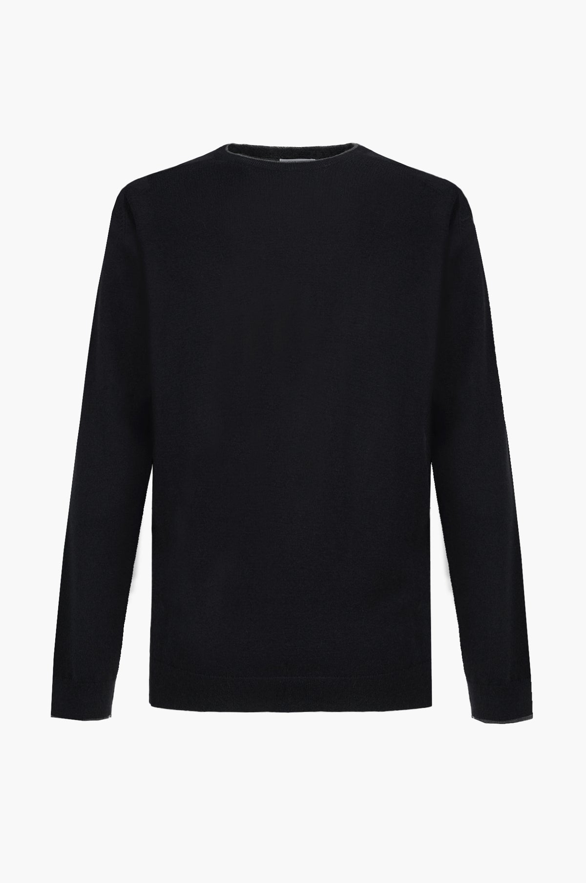 Pullover misto lana con dettagli a contrasto|Colore:Nero