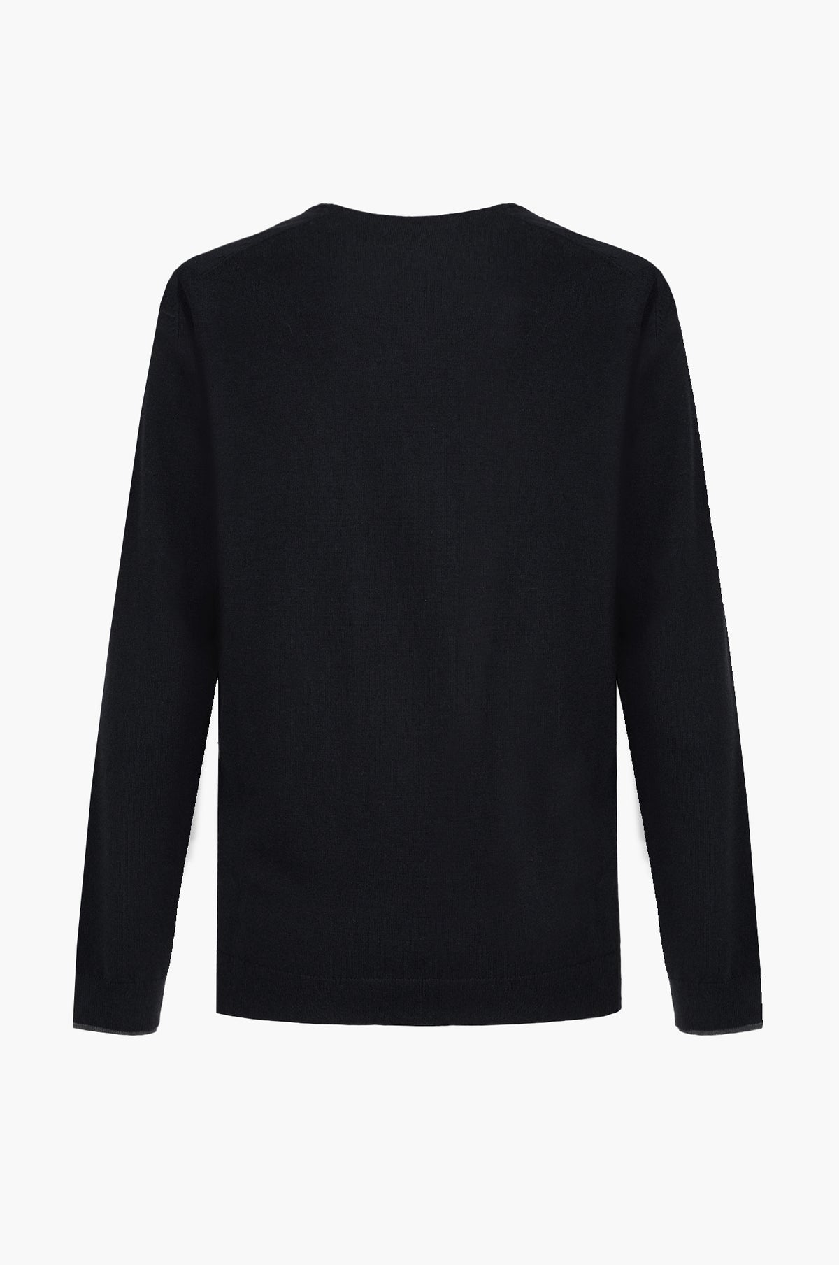 Pullover misto lana con dettagli a contrasto|Colore:Nero