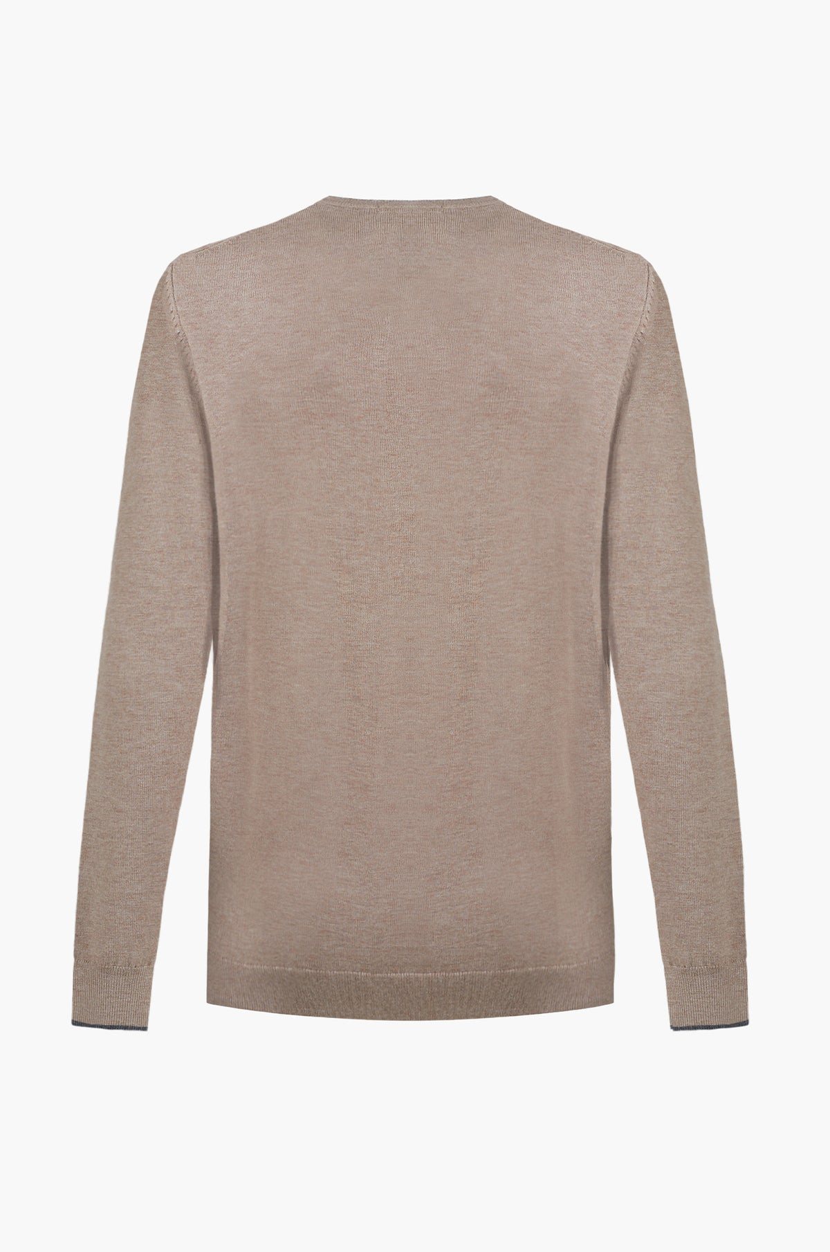 Pullover misto lana con dettagli a contrasto|Colore:Noce melange