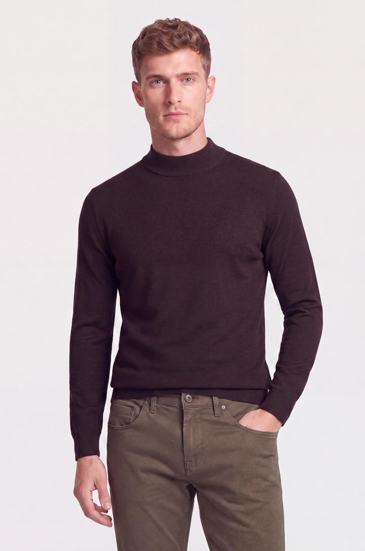 Pullover lupetto 100% Lana Merinos|Colore:Melanzana