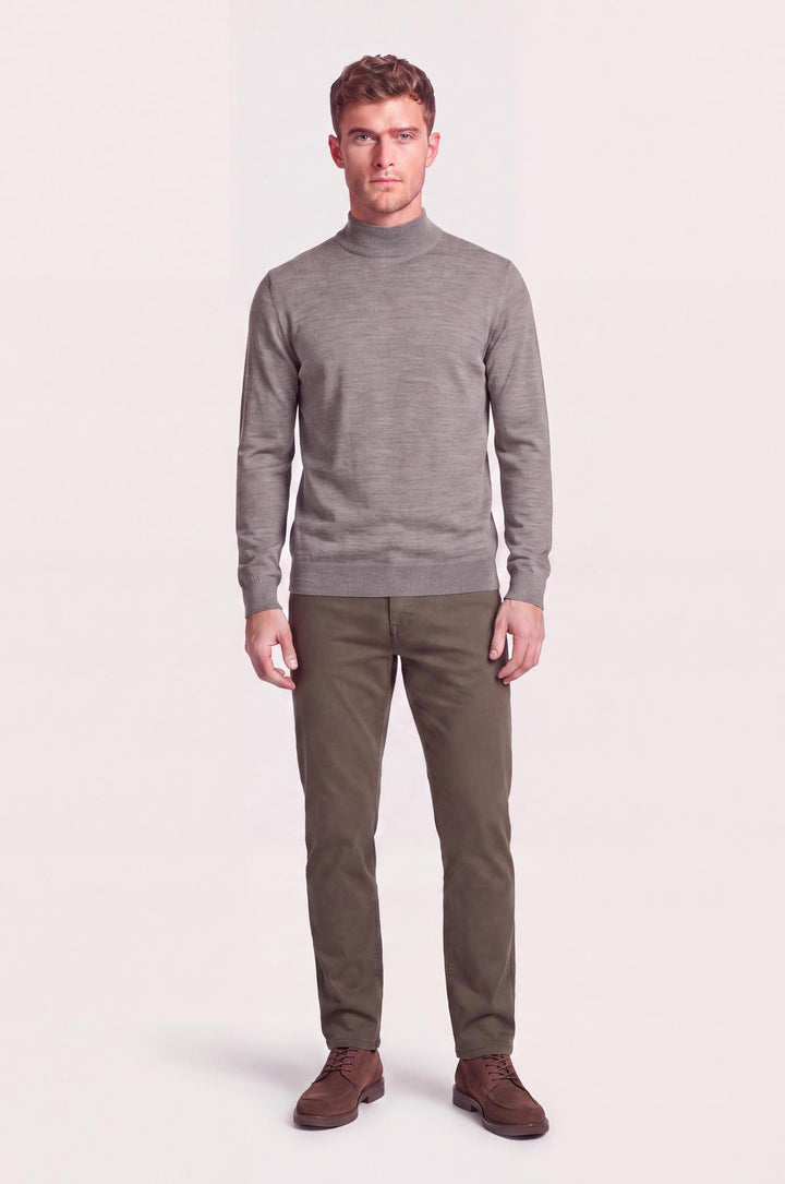 Pullover lupetto 100% Lana Merinos|Colore:Noce