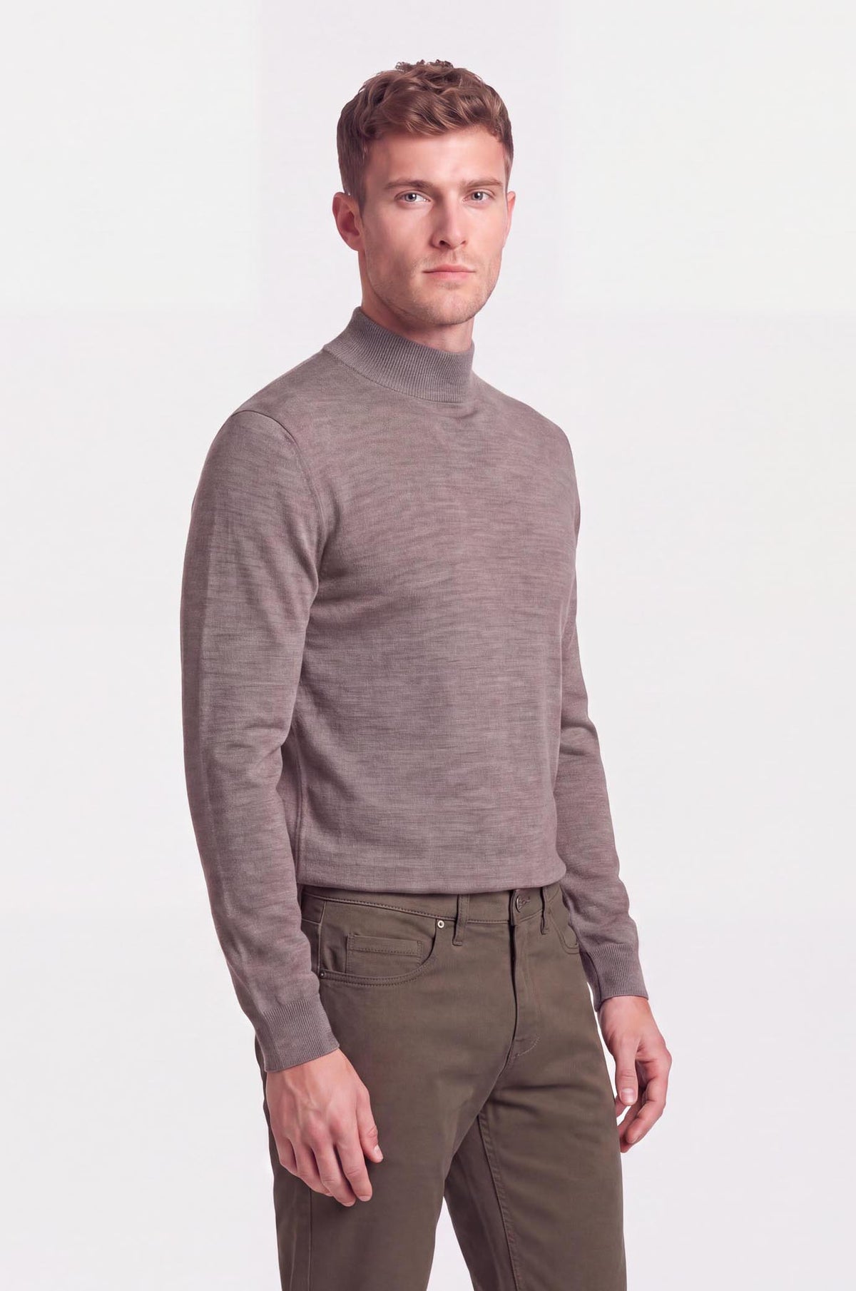 Pullover lupetto 100% Lana Merinos|Colore:Noce