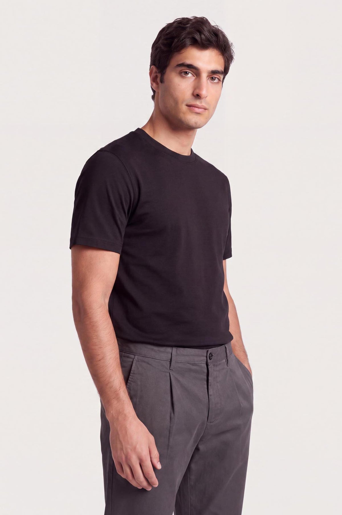 T-shirt cotone mercerizzato Supima|Colore:Nero