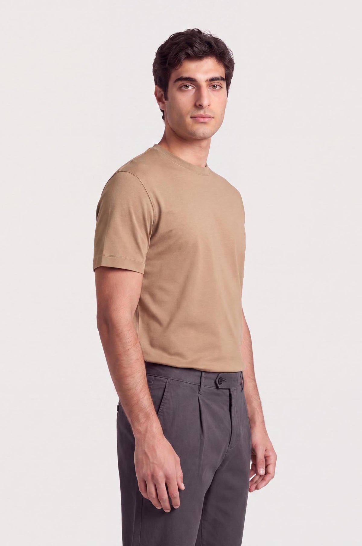 T-shirt cotone mercerizzato Supima|Colore:Tortora