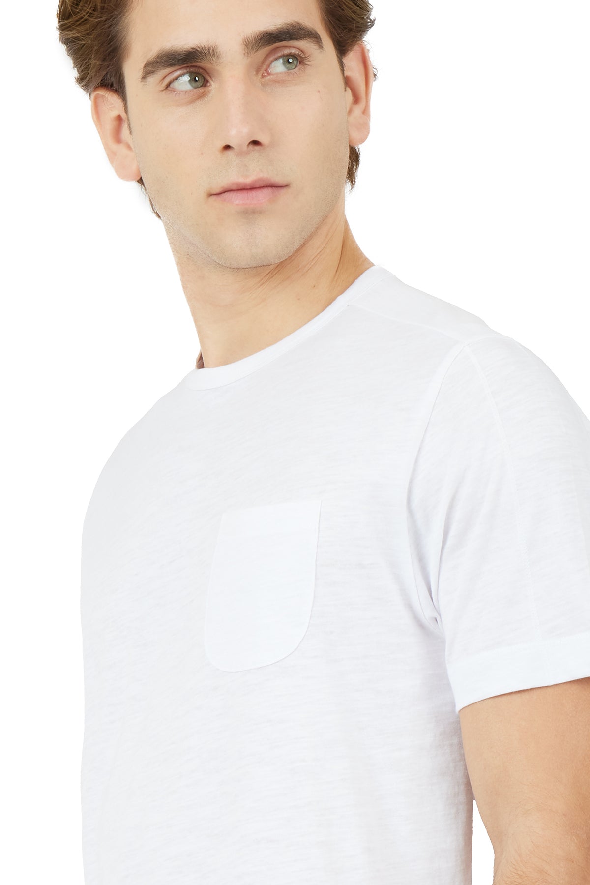 T-shirt fiammata con taschino|Colore:Bianco