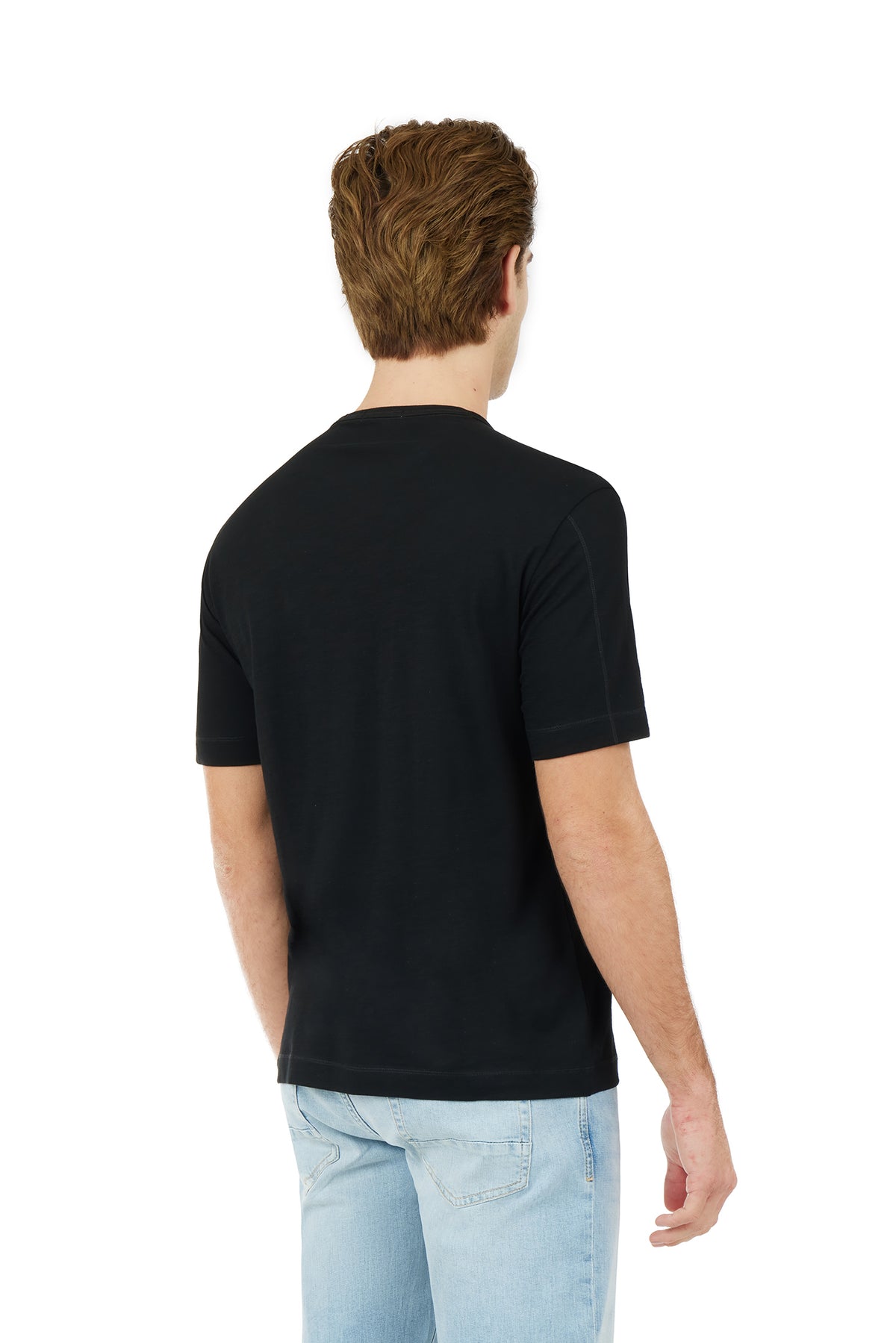 T-shirt fiammata con taschino|Colore:Nero