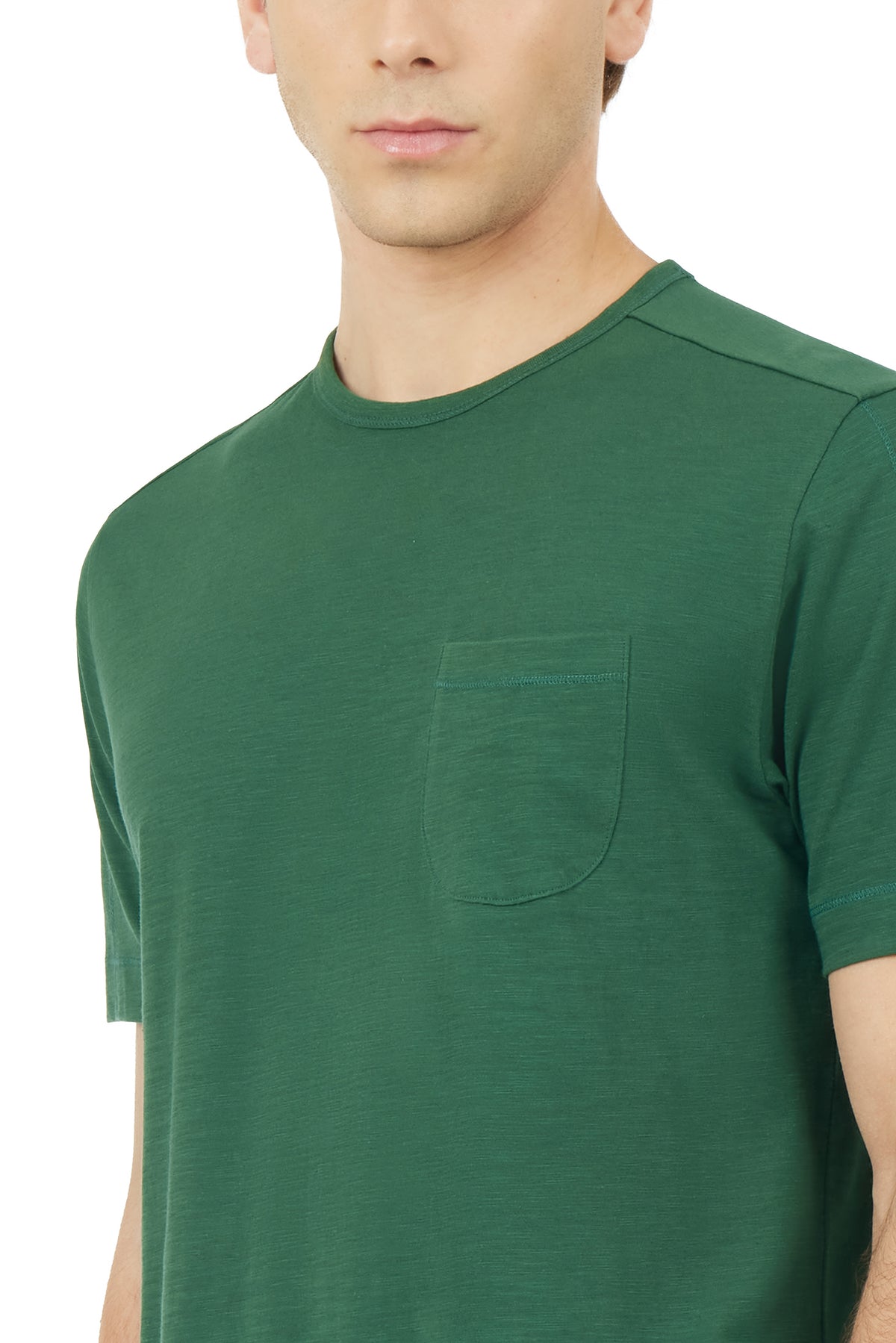 T-shirt fiammata con taschino|Colore:Bosco