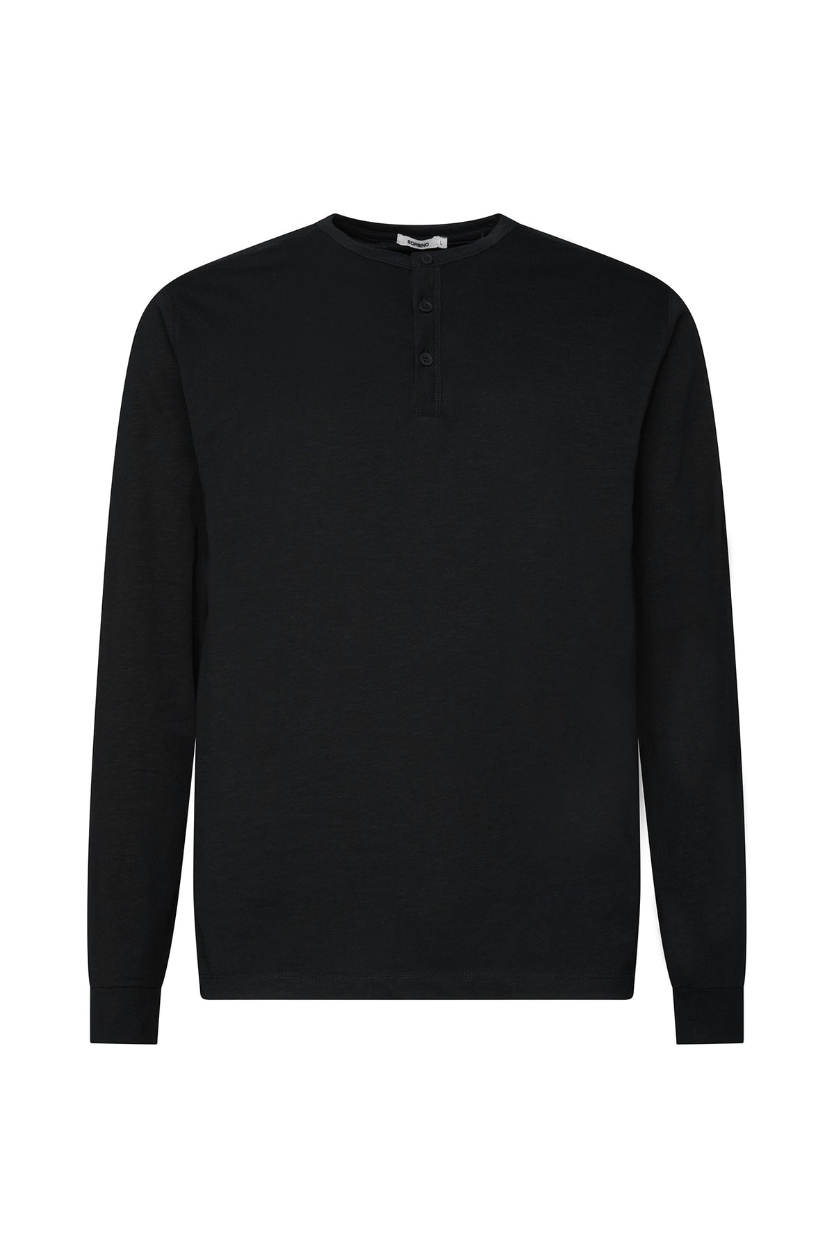 T-shirt serafino a manica lunga|Colore:Nero