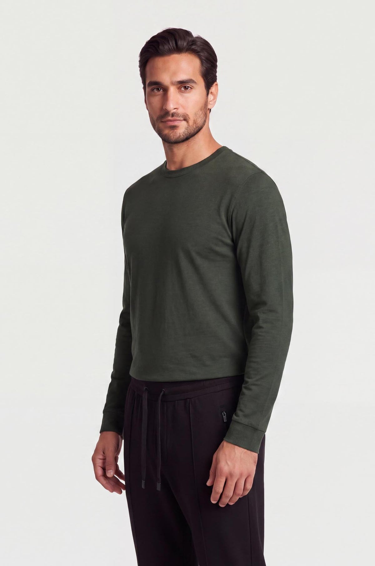 T-shirt a manica lunga|Colore:Verde militare