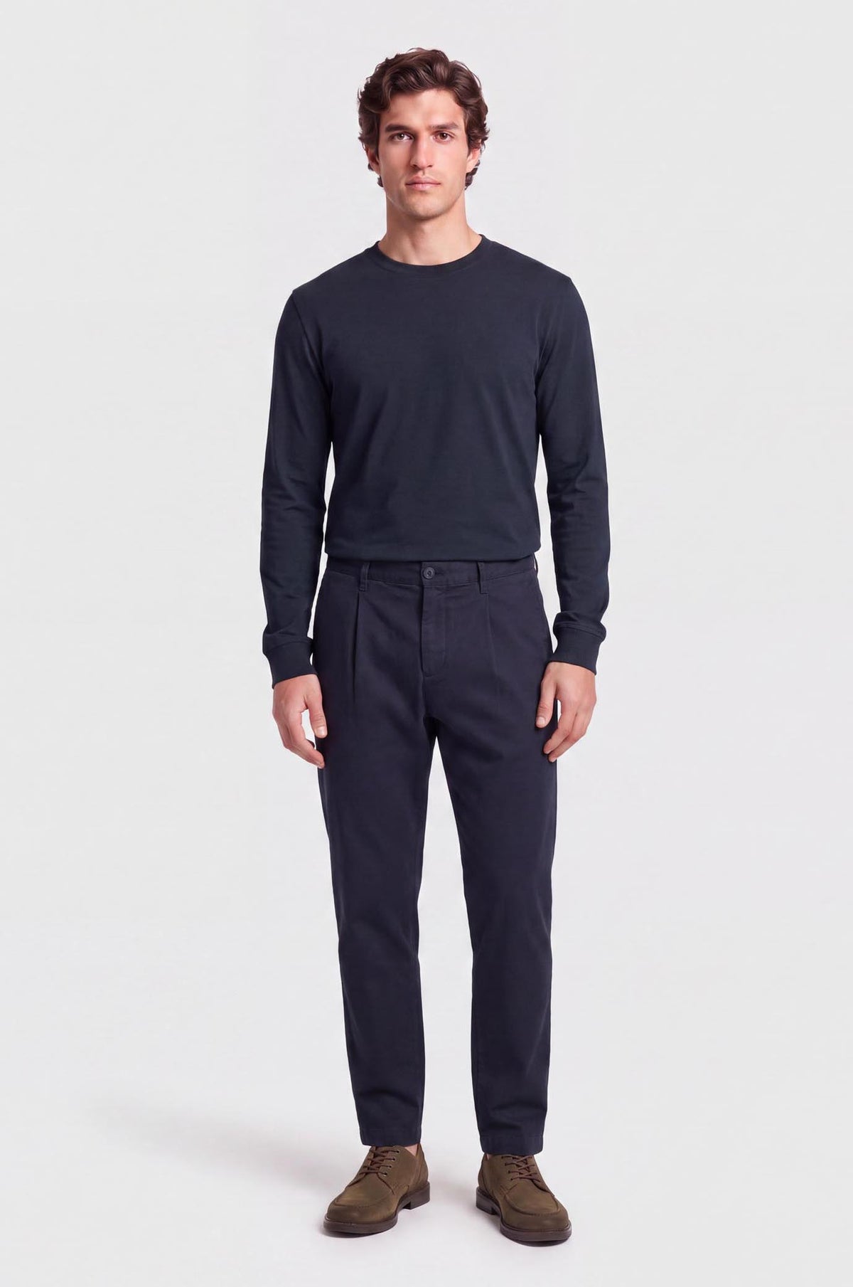 T-shirt manica lunga cotone mercerizzato|Colore:Blu/navy