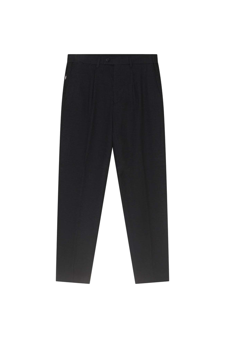 Pantaloni con trama da completo coordinati|Colore:Nero