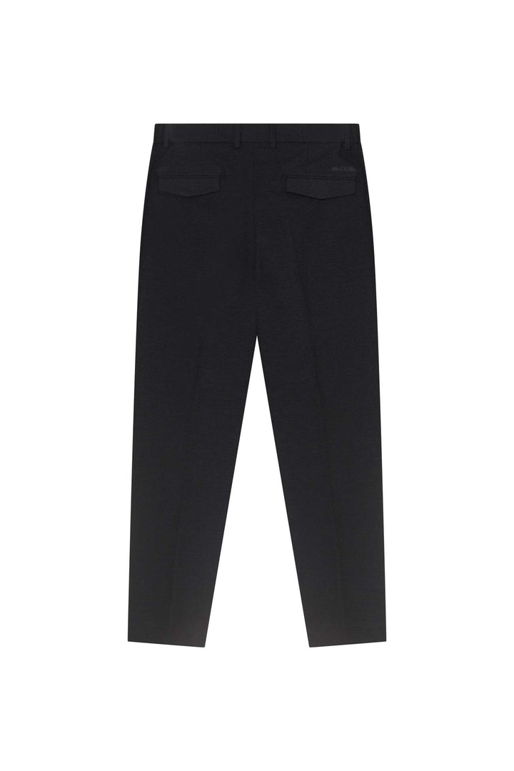 Pantaloni con trama da completo coordinati|Colore:Nero