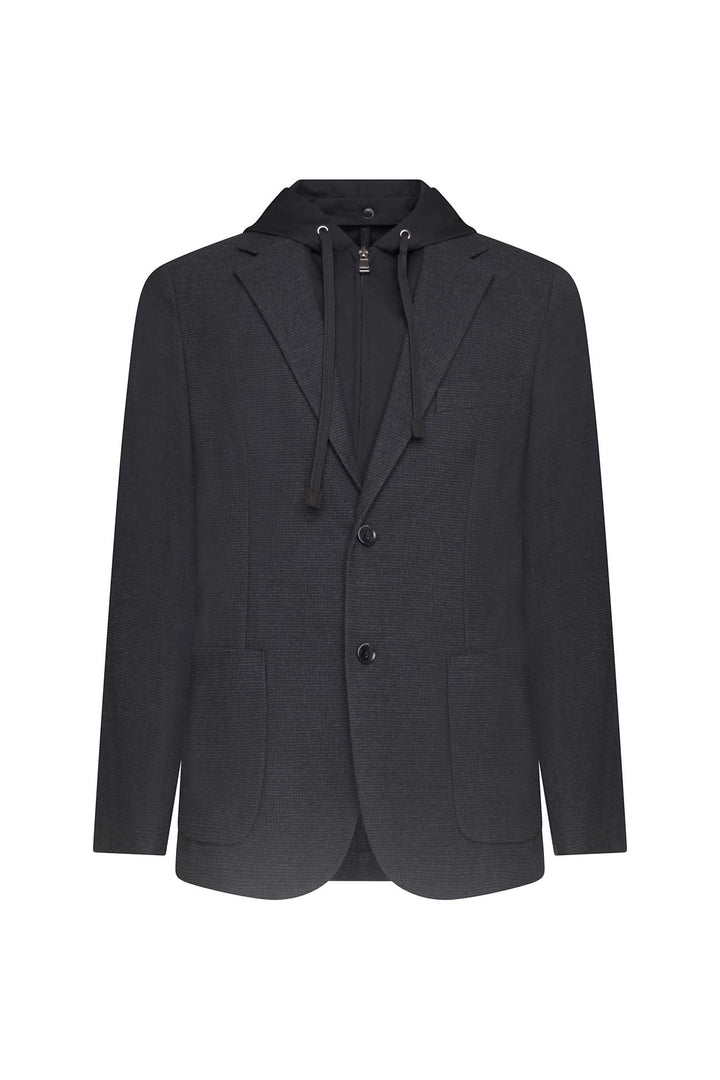 Giacca con trama da completo|Colore:Nero