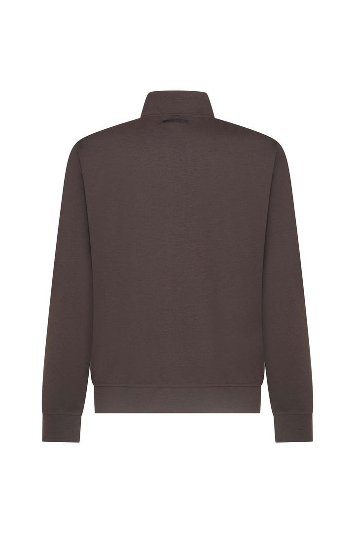 Felpa zip tecnica coordinata|Colore:Moro