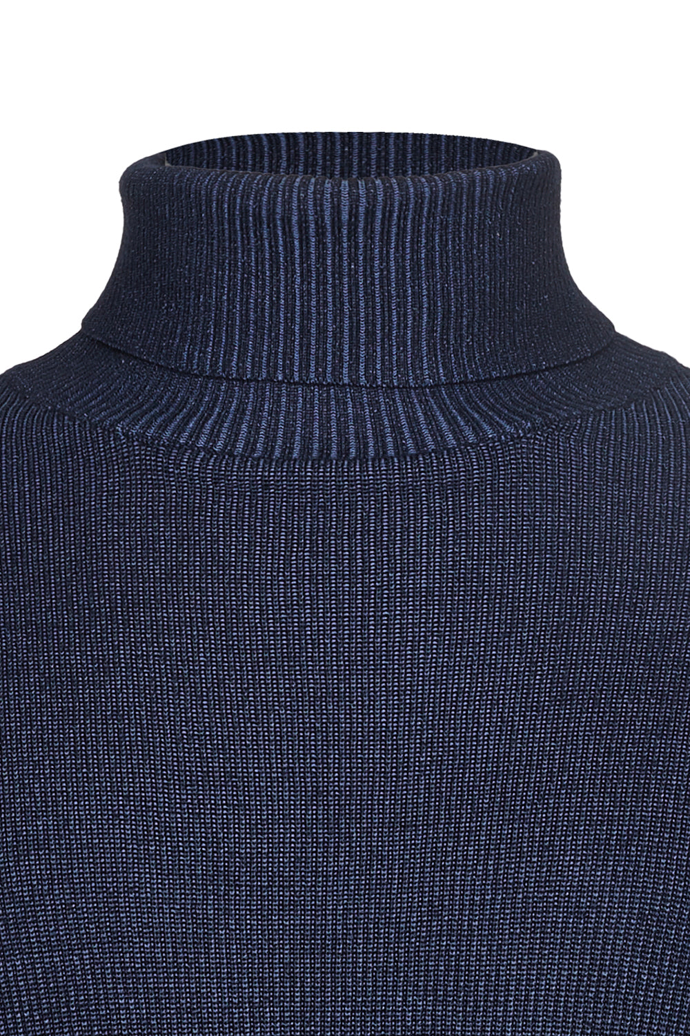 Dolcevita con trama a contrasto|Colore:Denim