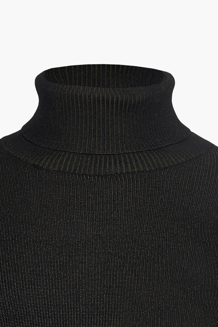 Dolcevita con trama a contrasto|Colore:Oliva