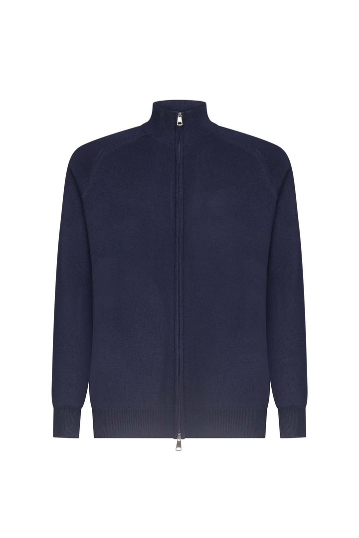 Cardigan con zip misto lana|Colore:Blu/navy