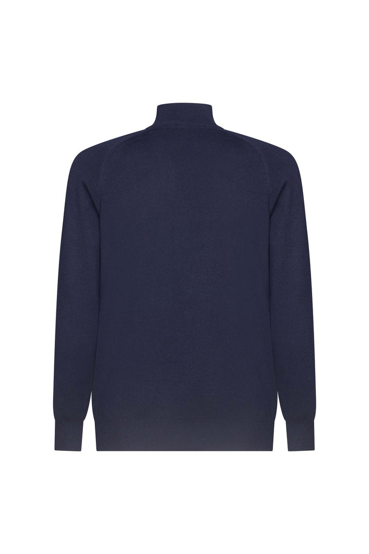 Cardigan con zip misto lana|Colore:Blu/navy