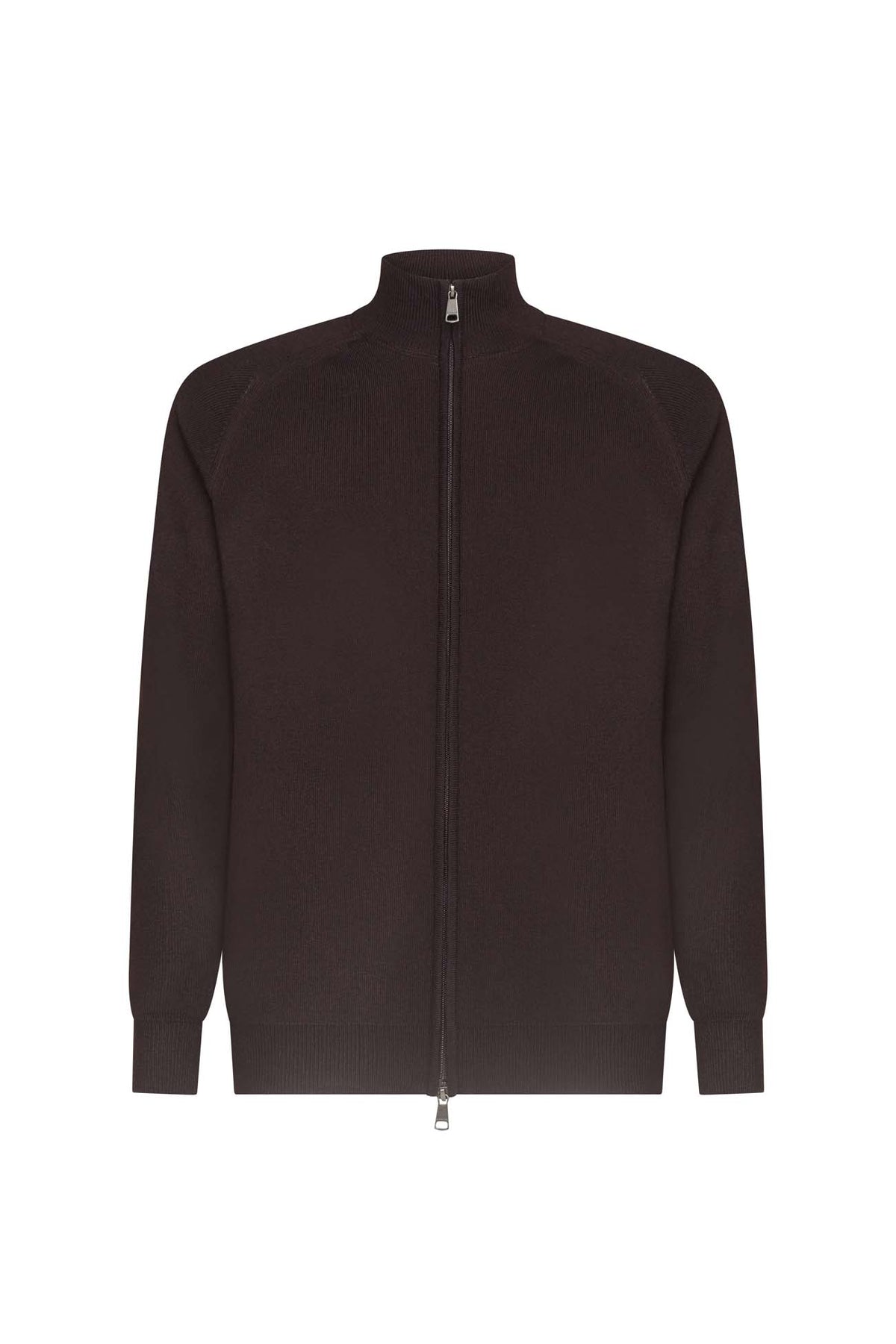 Cardigan con zip misto lana|Colore:Moro