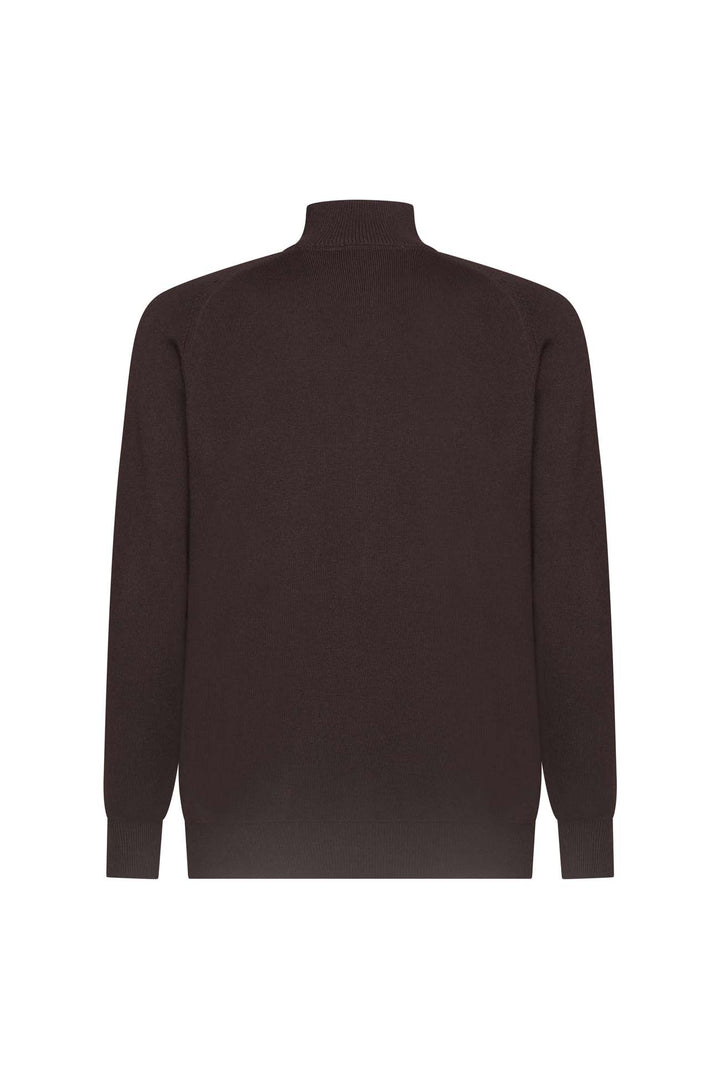 Cardigan con zip misto lana|Colore:Moro