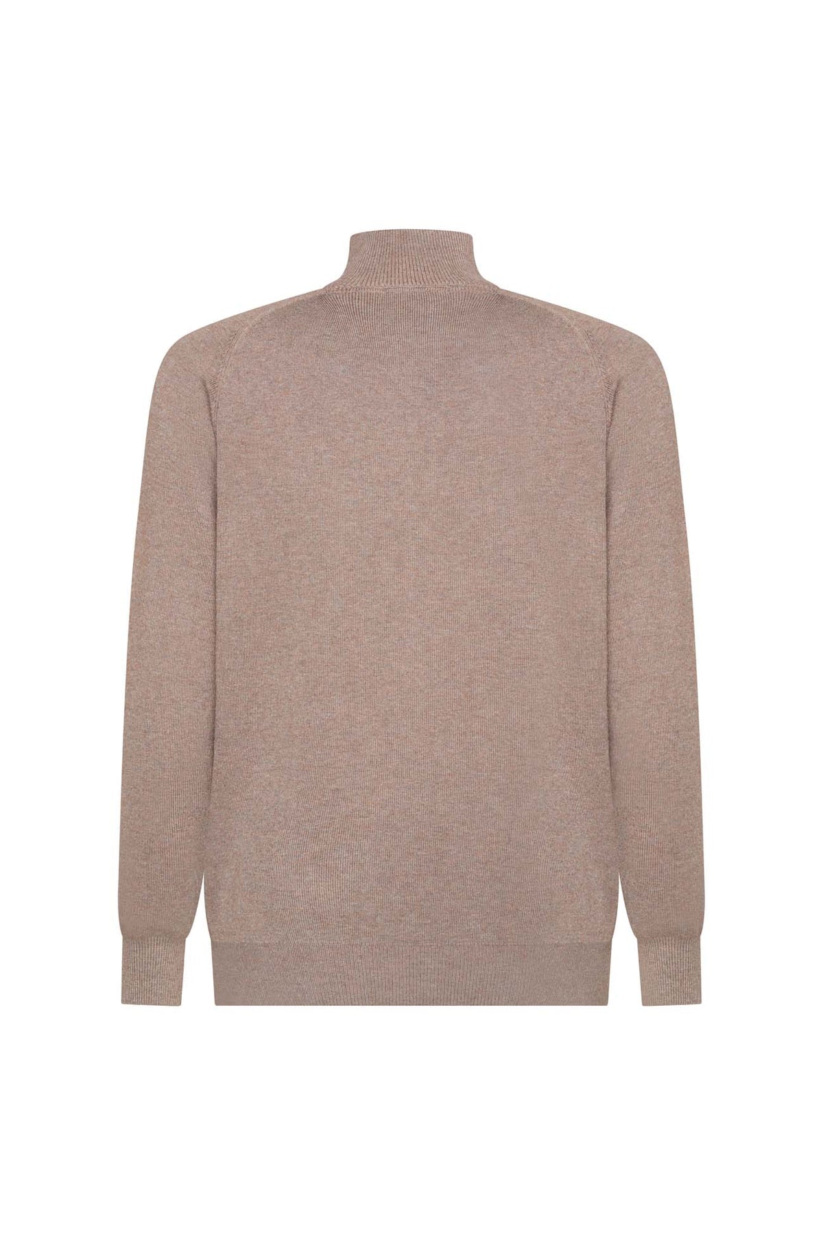Cardigan con zip misto lana|Colore:Fango
