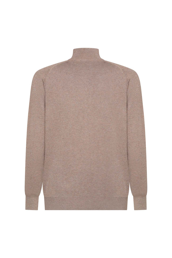 Cardigan con zip misto lana|Colore:Fango