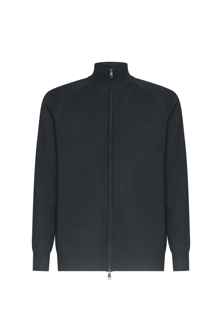 Cardigan con zip misto lana|Colore:Foresta
