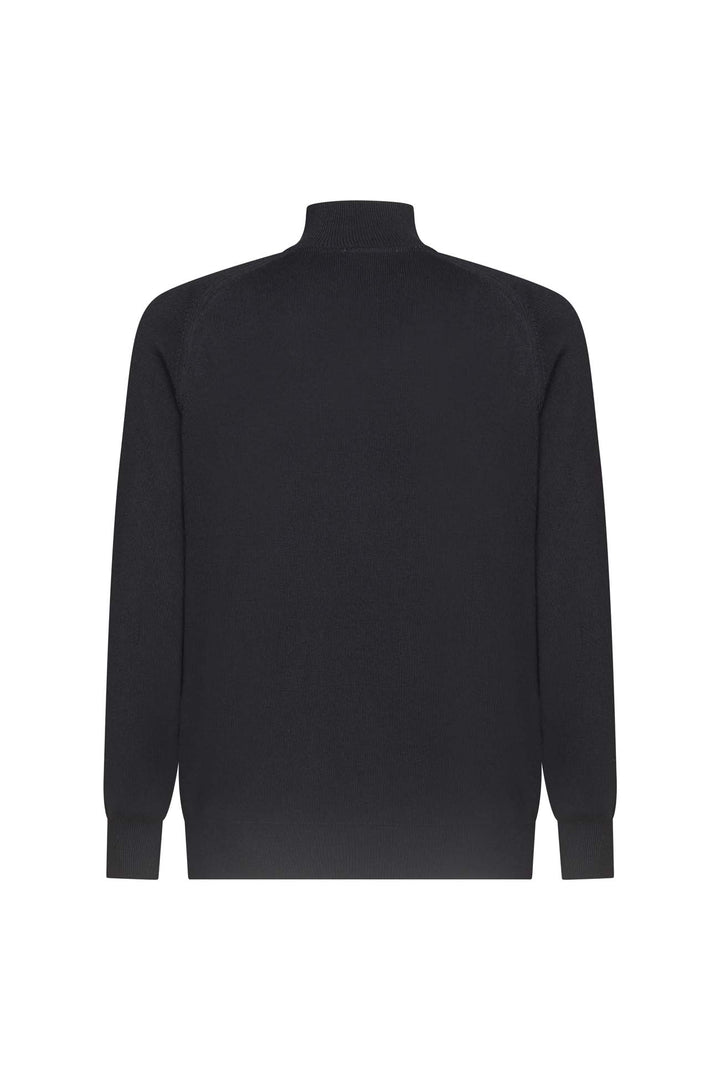 Cardigan con zip misto lana|Colore:Nero