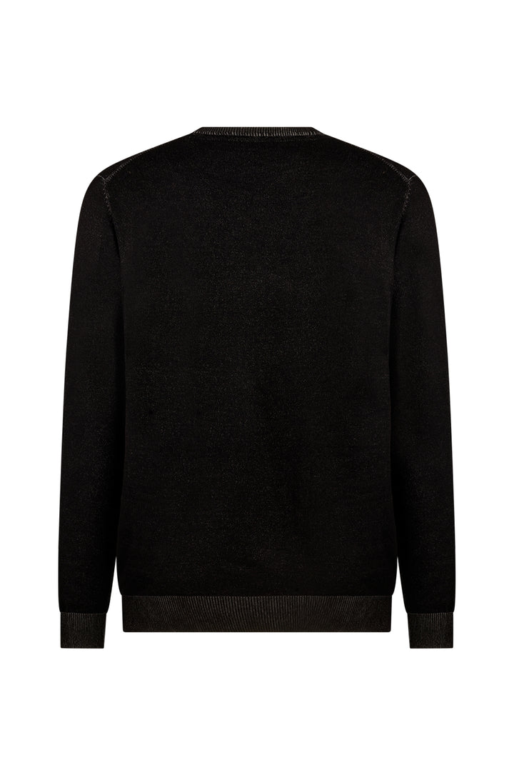 Pullover con trama vanisè|Colore:Nero