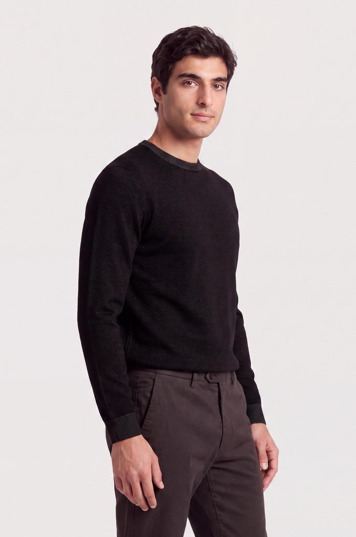 Pullover con trama vanisè|Colore:Nero
